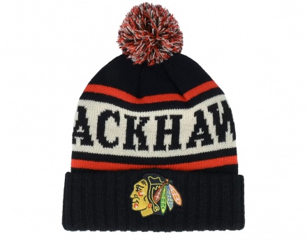 Beanies - American Needle Chicago Blackhawks Pillow Line Knit (black/white/red)
