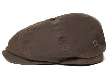 Flat cap - Jaxon Hats British Millerain Waxed Cotton Flat Cap (brown)