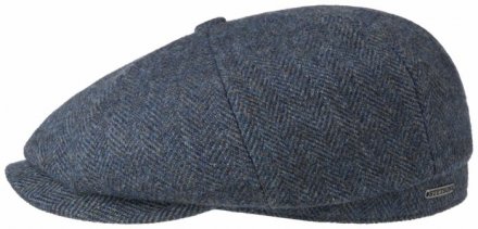 Flat cap - Stetson Hatteras Wool Herringbone (blue)