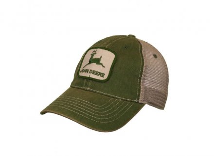 Cap - John Deere Stone Washed Logo Cap (Green/Ivory)