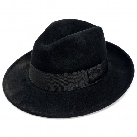 Hats - Gårda Volterra Fedora Wool Hat (black)