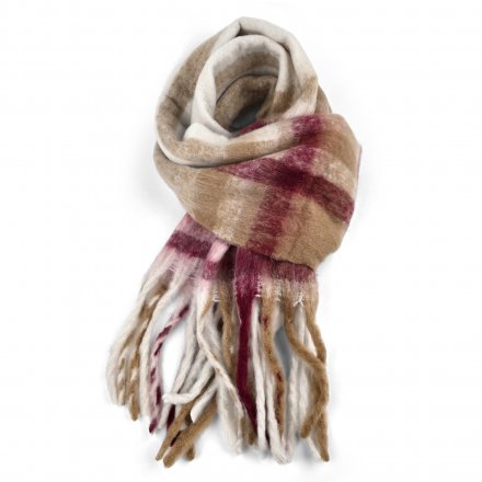 Scarves - Gårda Piazzi Check Scarf (white/pink)