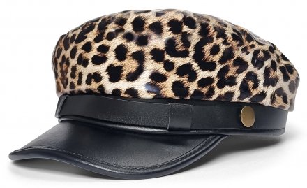 Flat cap - Gårda Leopard Fiddler Cap (black)
