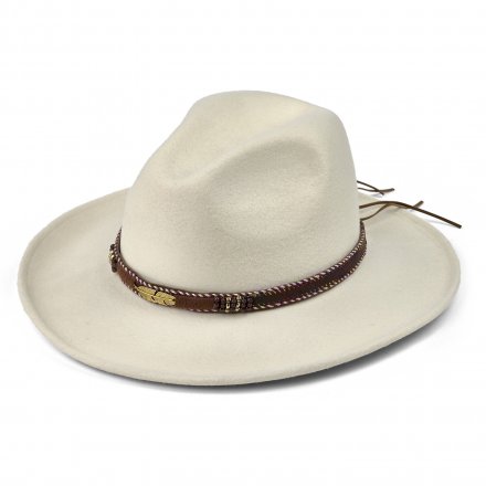 Hats - Gårda Toquerville Crushable Wool felt Western hat (cream)