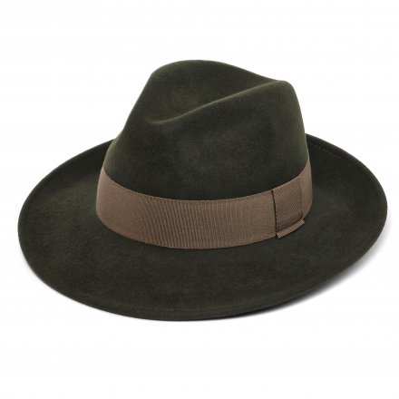 Hats - Gårda Volterra Fedora Wool Hat (army green/beige)