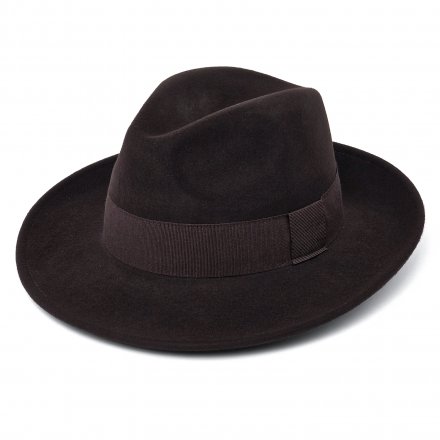 Hats - Gårda Volterra Fedora Wool Hat (dark brown)