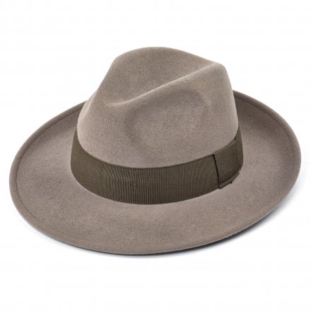Hats - Gårda Volterra Fedora Wool Hat (taupe/army green)