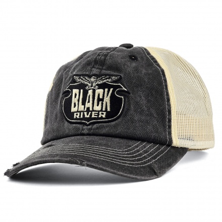 Cap - Black River Eagle Washed Trucker (black/cream)
