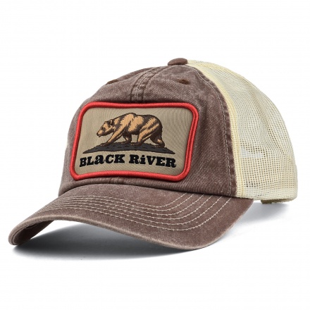 Cap - Black River Grizzly Washed Trucker (brown/cream)