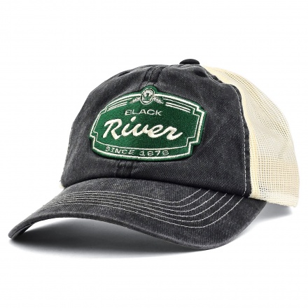 Cap - Black River Sacramento Washed Trucker (black/cream)