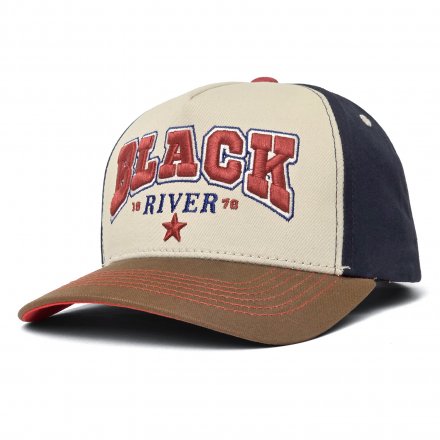 Cap - Black River Texas Cotton Cap (cream/navy/brown)