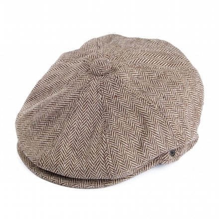 Flat cap - Jaxon Herringbone Newsboy Cap (brown)