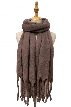 Scarfs - Gårda Soft Tassel Blanket Scarf (Brown)