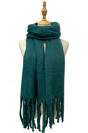 Scarfs - Gårda Soft Tassel Blanket Scarf (Forest Green)