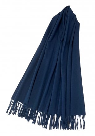 Scarfs - Gårda Soft Wool Blanket Wrap Scarf (Navy)