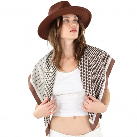 Scarf - Gårda Narbonne Satin Scarf (brown/white)