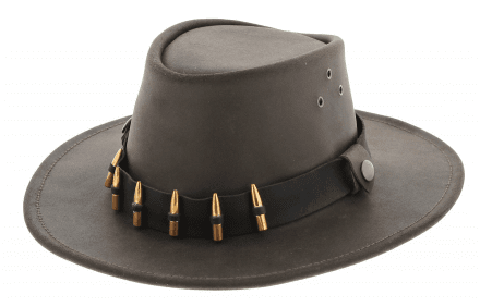 Hats - Jacaru Hunter Oiled Leather Hat (brown)