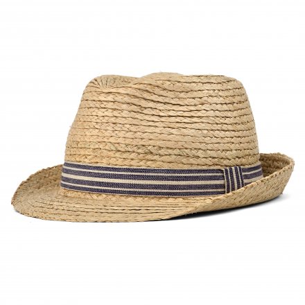 Straw Hat - Gårda Marzagan Raffia Trilby (natural/blue)