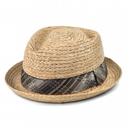 Straw Hat - Gårda Tarajal Raffia Trilby (light natural/grey)
