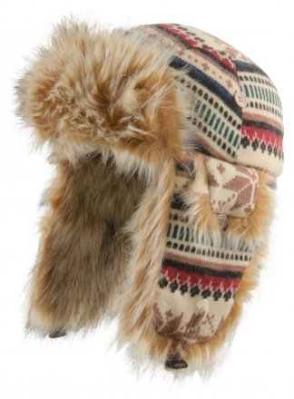Trapper hat - MJM Ladies Trapper Hat Knit with Faux Fur