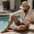 Straw Hat - Gårda Marzagan Raffia Trilby (natural/blue)