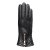 Gloves - HK Women's Hairsheep Leather Glove with Gold Zip (Black)