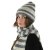 Scarves - Gårda Grindelwald Striped Wool Mix Scarf (beige/grey)