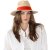 Straw Hat - Gårda Positano Fedora (nature/red)