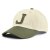 Cap - Gårda Letter Cap 'J' (cream/moss green)