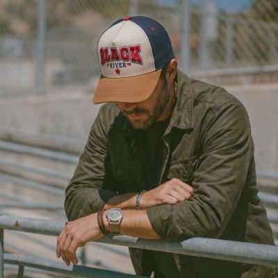 Cap - Black River Texas Trucker (cream/navy/brown)