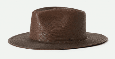Hats - Brixton Marcos Wide Brim Straw Fedora (dark brown)