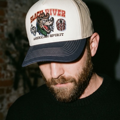 Cap - Black River Gambler Cotton Cap (off-white/beige/navy)