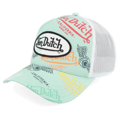 Cap - Von Dutch Grafitti Trucker (mint green/white)