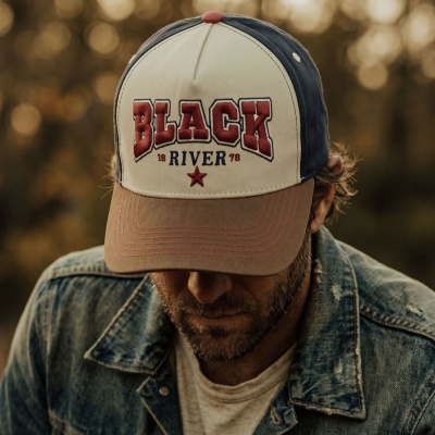 Cap - Black River Texas Cotton Cap (cream/navy/brown)