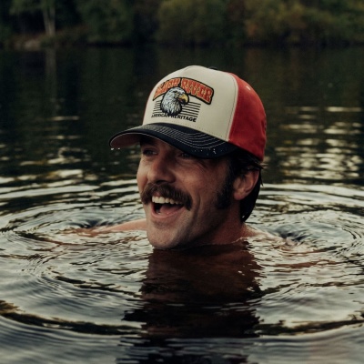 Cap - Black River Falcon Cotton Cap (cream/red/black)