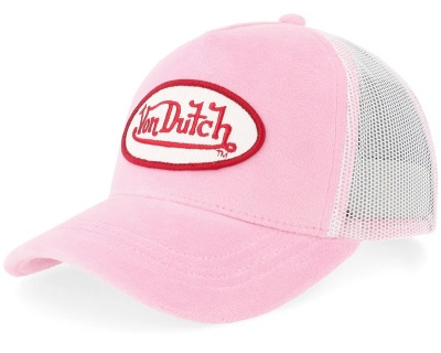 Cap - Von Dutch Oval Patch Velour Trucker (pink)