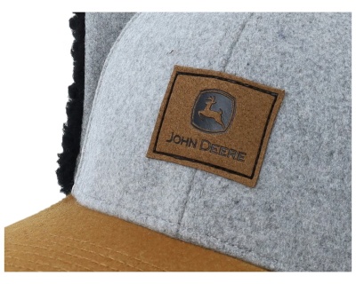 Cap - John Deere Winter Cap (grey/beige/black)