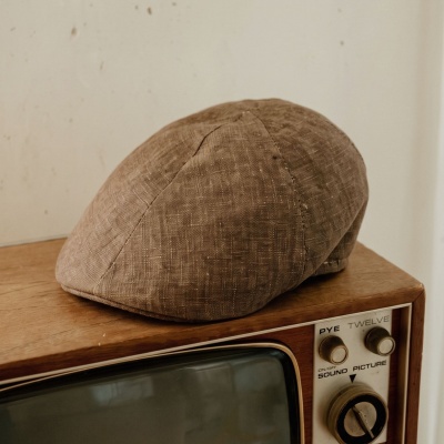 Flat Cap - Gårda Tallone Linen Flat Cap (brown)