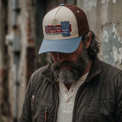 Cap - Black River Lagoon Bar Trucker (off-white/blue)