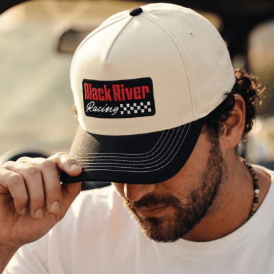 Cap - Black River Racing Cotton Snapback (off-white/black)