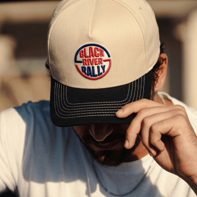 Cap - Black River Rally Cotton Snapback (cream/black)