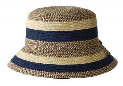 Hats - Jacaru Striped Short Brim Hat (blue/beige)