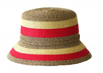 Hats - Jacaru Striped Short Brim Hat (red/beige)