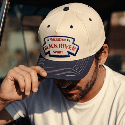 Cap - Black River Nashville Cotton Snapback (off-white/navy)
