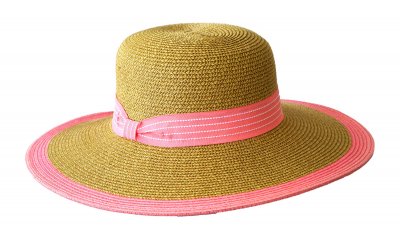 Hats - Jacaru Ribbon Detail Hat (pink/beige)