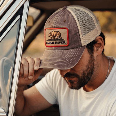 Cap - Black River Grizzly Washed Trucker (brown/cream)