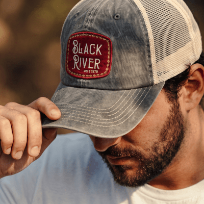 Cap - Black River Spokane Washed Trucker (olive green/cream)