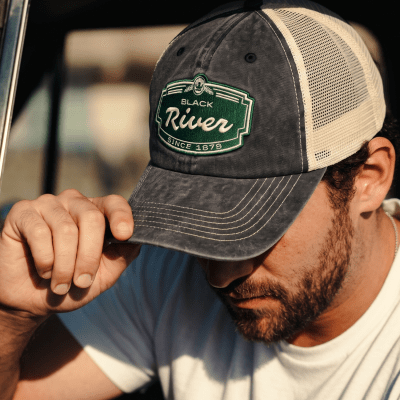 Cap - Black River Sacramento Washed Trucker (black/cream)