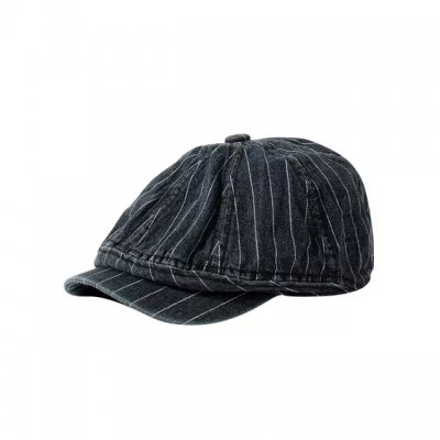 Flat Cap - Gårda Dutton Vintage Striped Cap (black)
