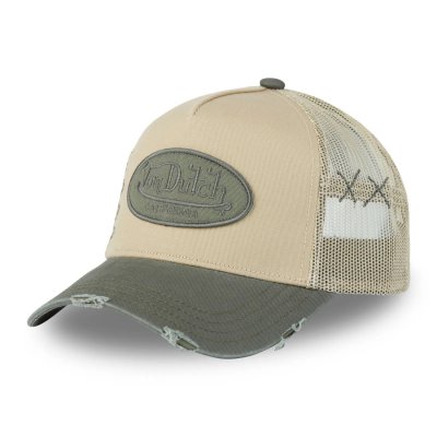 Cap - Von Dutch Oval Patch Trucker (beige/green)